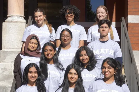 1st row, from L to R: Nidhi Shenoy, Inara Sheeraz, Pallavi Dokka; 2nd row: Meghana Kesari, Ishita Sukul; 3rd row: Ameera Alam, Anjali Ganapathiraju, Agastya Arora; 4th row: Lea Setton, Jayanna Baptiste, Ava-Elizabeth Jacoby.