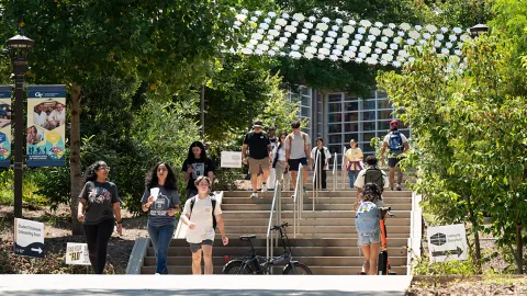 Students walking on Georgia Tech's campus