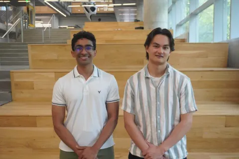 From left: Anirudh Sriram and Matthew Rohan, recipients of the 2025 Barry Goldwater Scholarship 