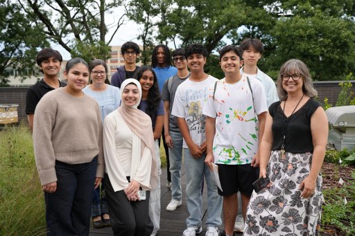 Lambert High School iGEM members visited the hives located on the roof of the Kendeda Building for Innovative Sustainable Design and took part in a question and answer session with Director of the Georgia Tech Urban Honeybee Project Jennifer Leavey.